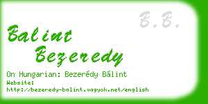 balint bezeredy business card