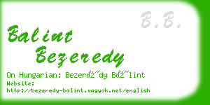 balint bezeredy business card